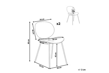 Set med 2 matstolar Luana - Svart/Bouclé - Möbler - Fåtölj & stolar - Matstol & köksstol