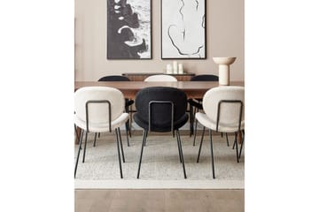 Set med 2 matstolar Luana - Svart/Bouclé - Möbler - Fåtölj & stolar - Matstol & köksstol
