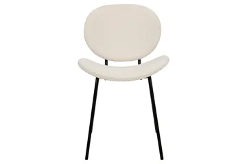 Set med 2 matstolar Luana - Vit, Svart/Bouclé - Möbler - Fåtölj & stolar - Matstol & köksstol