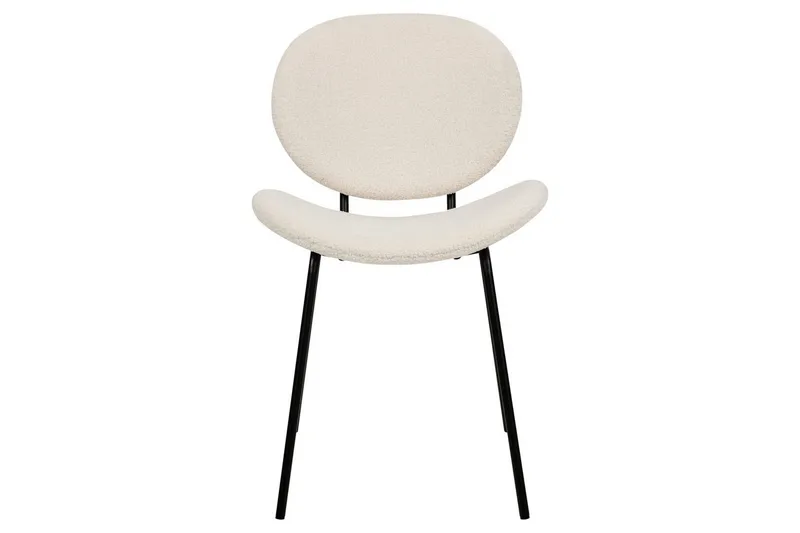 Set med 2 matstolar Luana - Vit, Svart/Bouclé - Möbler - Fåtölj & stolar - Matstol & köksstol