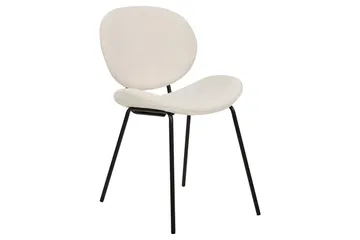 Set med 2 matstolar Luana - Vit, Svart/Bouclé - Möbler - Fåtölj & stolar - Matstol & köksstol