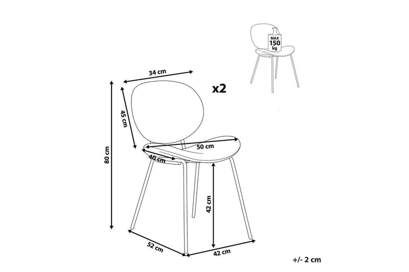 Set med 2 matstolar Luana - Vit, Svart/Bouclé - Möbler - Fåtölj & stolar - Matstol & köksstol