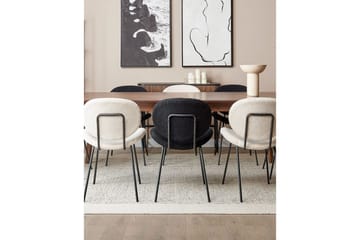Set med 2 matstolar Luana - Vit, Svart/Bouclé - Möbler - Fåtölj & stolar - Matstol & köksstol