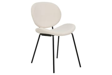 Set med 2 matstolar Luana - Vit, Svart/Bouclé - Möbler - Fåtölj & stolar - Matstol & köksstol