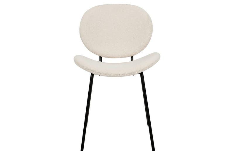 Set med 2 matstolar Luana - Vit, Svart/Bouclé - Möbler - Fåtölj & stolar - Matstol & köksstol