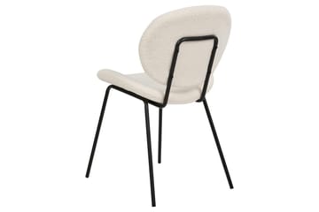 Set med 2 matstolar Luana - Vit, Svart/Bouclé - Möbler - Fåtölj & stolar - Matstol & köksstol