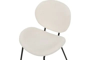 Set med 2 matstolar Luana - Vit, Svart/Bouclé - Möbler - Fåtölj & stolar - Matstol & köksstol