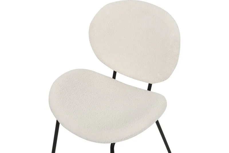 Set med 2 matstolar Luana - Vit, Svart/Bouclé - Möbler - Fåtölj & stolar - Matstol & köksstol