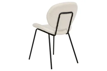 Set med 2 matstolar Luana - Vit, Svart/Bouclé - Möbler - Fåtölj & stolar - Matstol & köksstol