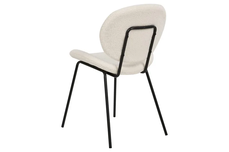 Set med 2 matstolar Luana - Vit, Svart/Bouclé - Möbler - Fåtölj & stolar - Matstol & köksstol