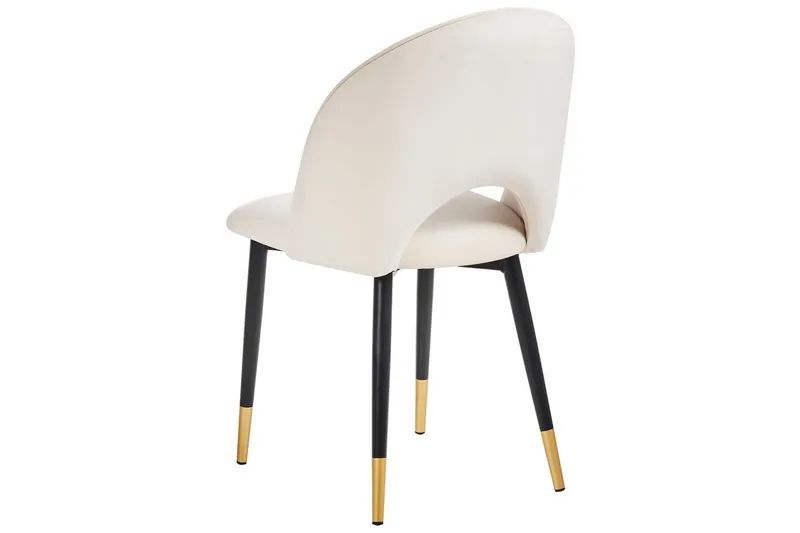 Set med 2 matstolar Magalia - Beige, svart, guld - Möbler - Fåtölj & stolar - Matstol & köksstol