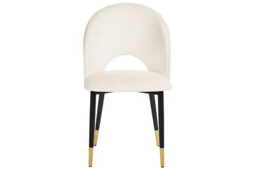 Set med 2 matstolar Magalia - Beige, svart, guld - Möbler - Fåtölj & stolar - Matstol & köksstol