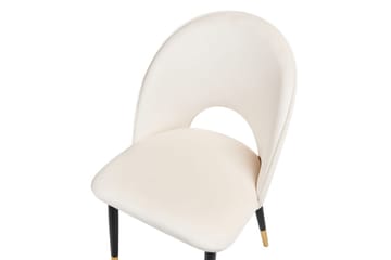 Set med 2 matstolar Magalia - Beige, svart, guld - Möbler - Fåtölj & stolar - Matstol & köksstol