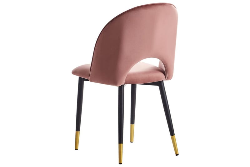 Set med 2 matstolar Magalia - Rosa, svart, guld - Möbler - Fåtölj & stolar - Matstol & köksstol