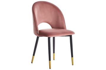 Set med 2 matstolar Magalia - Rosa, svart, guld - Möbler - Fåtölj & stolar - Matstol & köksstol
