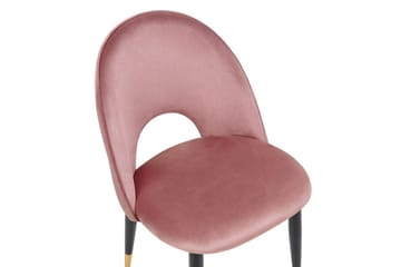Set med 2 matstolar Magalia - Rosa, svart, guld - Möbler - Fåtölj & stolar - Matstol & köksstol