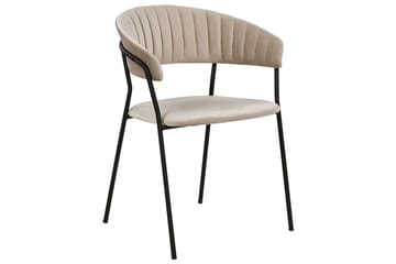 Set med 2 matstolar Mariposa - Beige, svart/Sammet - Möbler - Fåtölj & stolar - Matstol & köksstol