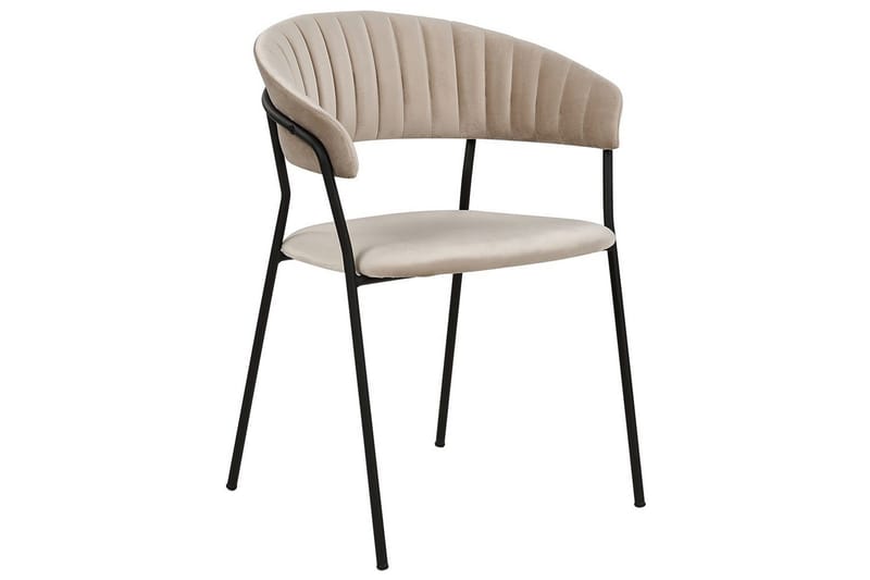 Set med 2 matstolar Mariposa - Beige, svart/Sammet - Möbler - Fåtölj & stolar - Matstol & köksstol