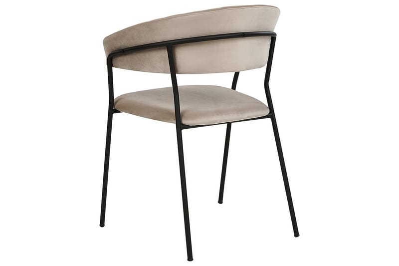 Set med 2 matstolar Mariposa - Beige, svart/Sammet - Möbler - Fåtölj & stolar - Matstol & köksstol