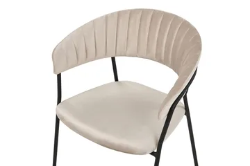 Set med 2 matstolar Mariposa - Beige, svart/Sammet - Möbler - Fåtölj & stolar - Matstol & köksstol