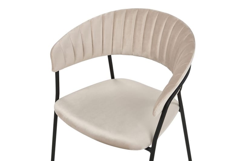 Set med 2 matstolar Mariposa - Beige, svart/Sammet - Möbler - Fåtölj & stolar - Matstol & köksstol