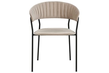 Set med 2 matstolar Mariposa - Beige, svart/Sammet - Möbler - Fåtölj & stolar - Matstol & köksstol
