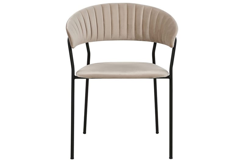 Set med 2 matstolar Mariposa - Beige, svart/Sammet - Möbler - Fåtölj & stolar - Matstol & köksstol