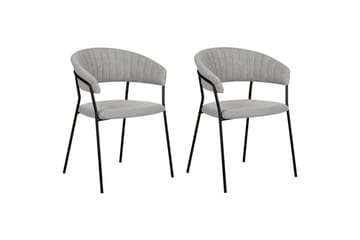 Set med 2 matstolar Mariposa - Grå, svart/Bouclé - Möbler - Fåtölj & stolar - Matstol & köksstol