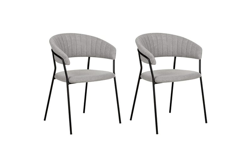 Set med 2 matstolar Mariposa - Grå, svart/Bouclé - Möbler - Fåtölj & stolar - Matstol & köksstol