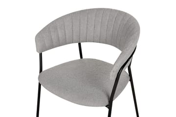 Set med 2 matstolar Mariposa - Grå, svart/Bouclé - Möbler - Fåtölj & stolar - Matstol & köksstol