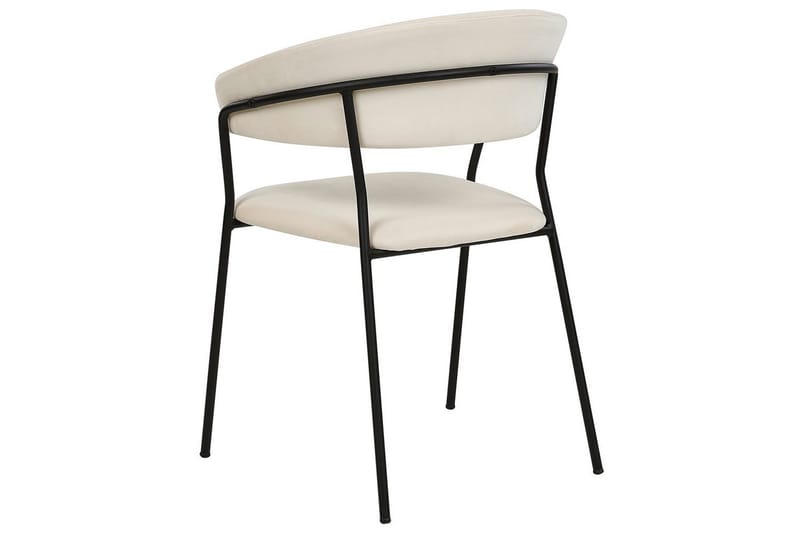 Set med 2 matstolar Mariposa - Krämvit, Svart/Sammet - Möbler - Fåtölj & stolar - Matstol & köksstol