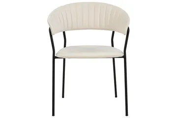 Set med 2 matstolar Mariposa - Krämvit, Svart/Sammet - Möbler - Fåtölj & stolar - Matstol & köksstol