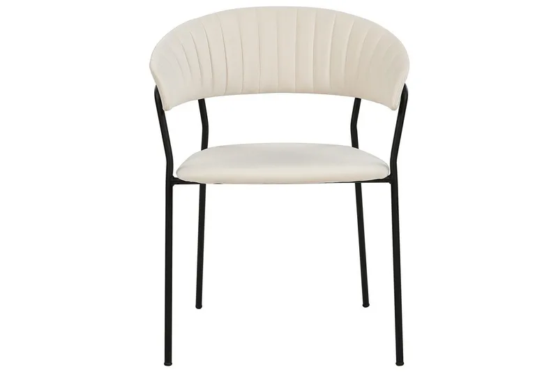 Set med 2 matstolar Mariposa - Krämvit, Svart/Sammet - Möbler - Fåtölj & stolar - Matstol & köksstol