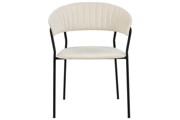 Set med 2 matstolar Mariposa - Krämvit, Svart/Sammet - Möbler - Fåtölj & stolar - Matstol & köksstol