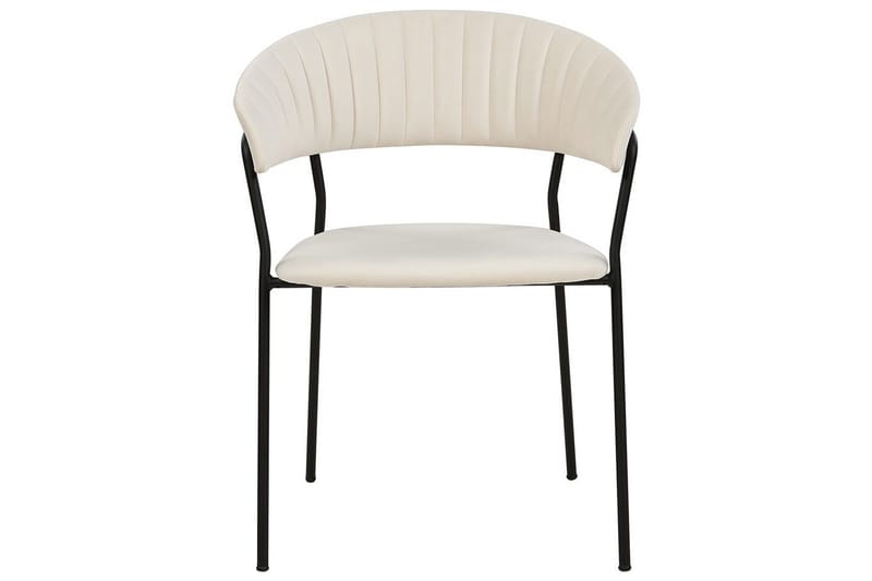 Set med 2 matstolar Mariposa - Krämvit, Svart/Sammet - Möbler - Fåtölj & stolar - Matstol & köksstol