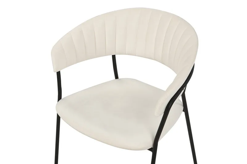 Set med 2 matstolar Mariposa - Krämvit, Svart/Sammet - Möbler - Fåtölj & stolar - Matstol & köksstol