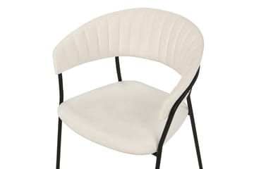 Set med 2 matstolar Mariposa - Krämvit, Svart/Sammet - Möbler - Fåtölj & stolar - Matstol & köksstol