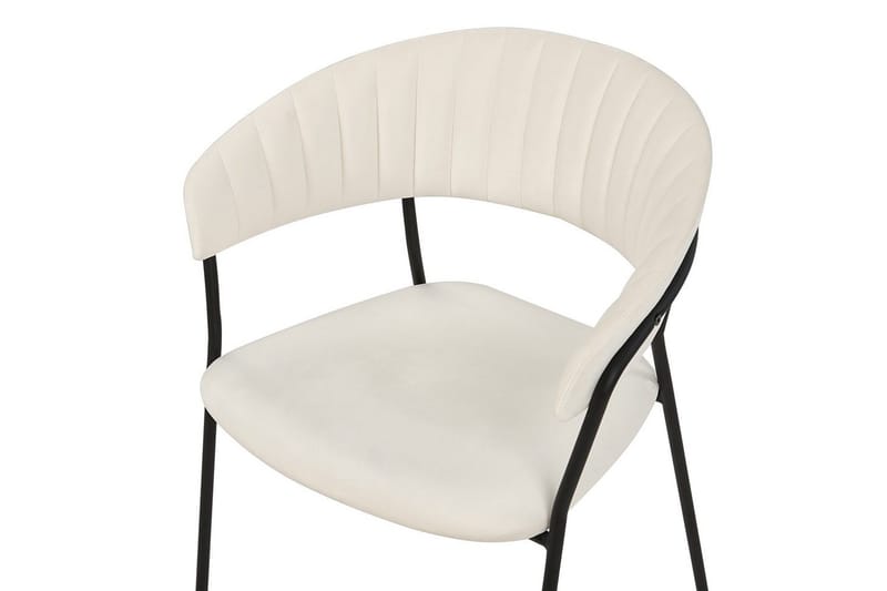 Set med 2 matstolar Mariposa - Krämvit, Svart/Sammet - Möbler - Fåtölj & stolar - Matstol & köksstol