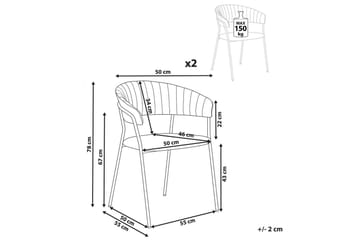 Set med 2 matstolar Mariposa - Krämvit, Svart/Sammet - Möbler - Fåtölj & stolar - Matstol & köksstol