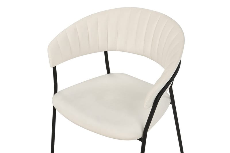 Set med 2 matstolar Mariposa - Krämvit, Svart/Sammet - Möbler - Fåtölj & stolar - Matstol & köksstol