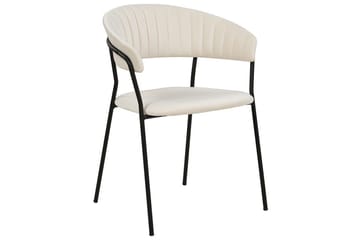 Set med 2 matstolar Mariposa - Krämvit, Svart/Sammet - Möbler - Fåtölj & stolar - Matstol & köksstol