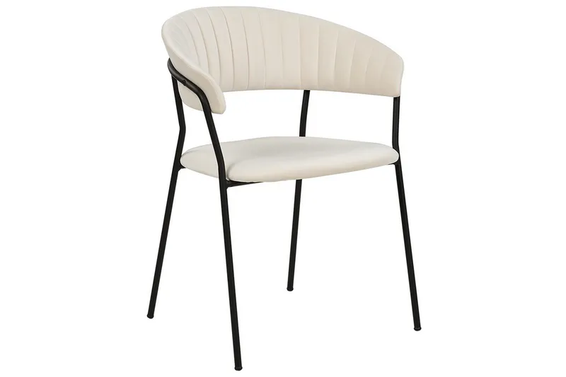 Set med 2 matstolar Mariposa - Krämvit, Svart/Sammet - Möbler - Fåtölj & stolar - Matstol & köksstol