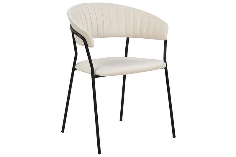 Set med 2 matstolar Mariposa - Krämvit, Svart/Sammet - Möbler - Fåtölj & stolar - Matstol & köksstol