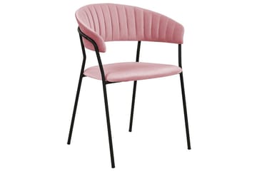 Set med 2 matstolar Mariposa - Rosa, Svart/Sammet - Möbler - Fåtölj & stolar - Matstol & köksstol