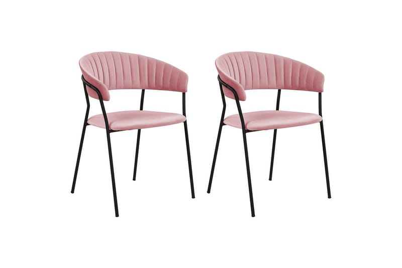 Set med 2 matstolar Mariposa - Rosa, Svart/Sammet - Möbler - Fåtölj & stolar - Matstol & köksstol