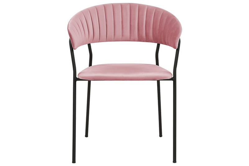 Set med 2 matstolar Mariposa - Rosa, Svart/Sammet - Möbler - Fåtölj & stolar - Matstol & köksstol