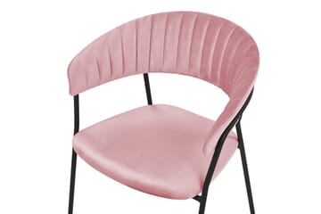 Set med 2 matstolar Mariposa - Rosa, Svart/Sammet - Möbler - Fåtölj & stolar - Matstol & köksstol