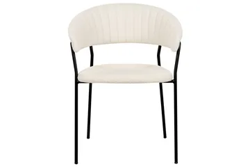 Set med 2 matstolar Mariposa - Vit, Svart/Bouclé - Möbler - Fåtölj & stolar - Matstol & köksstol