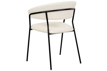 Set med 2 matstolar Mariposa - Vit, Svart/Bouclé - Möbler - Fåtölj & stolar - Matstol & köksstol