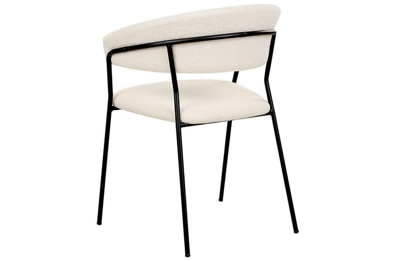 Set med 2 matstolar Mariposa - Vit, Svart/Bouclé - Möbler - Fåtölj & stolar - Matstol & köksstol